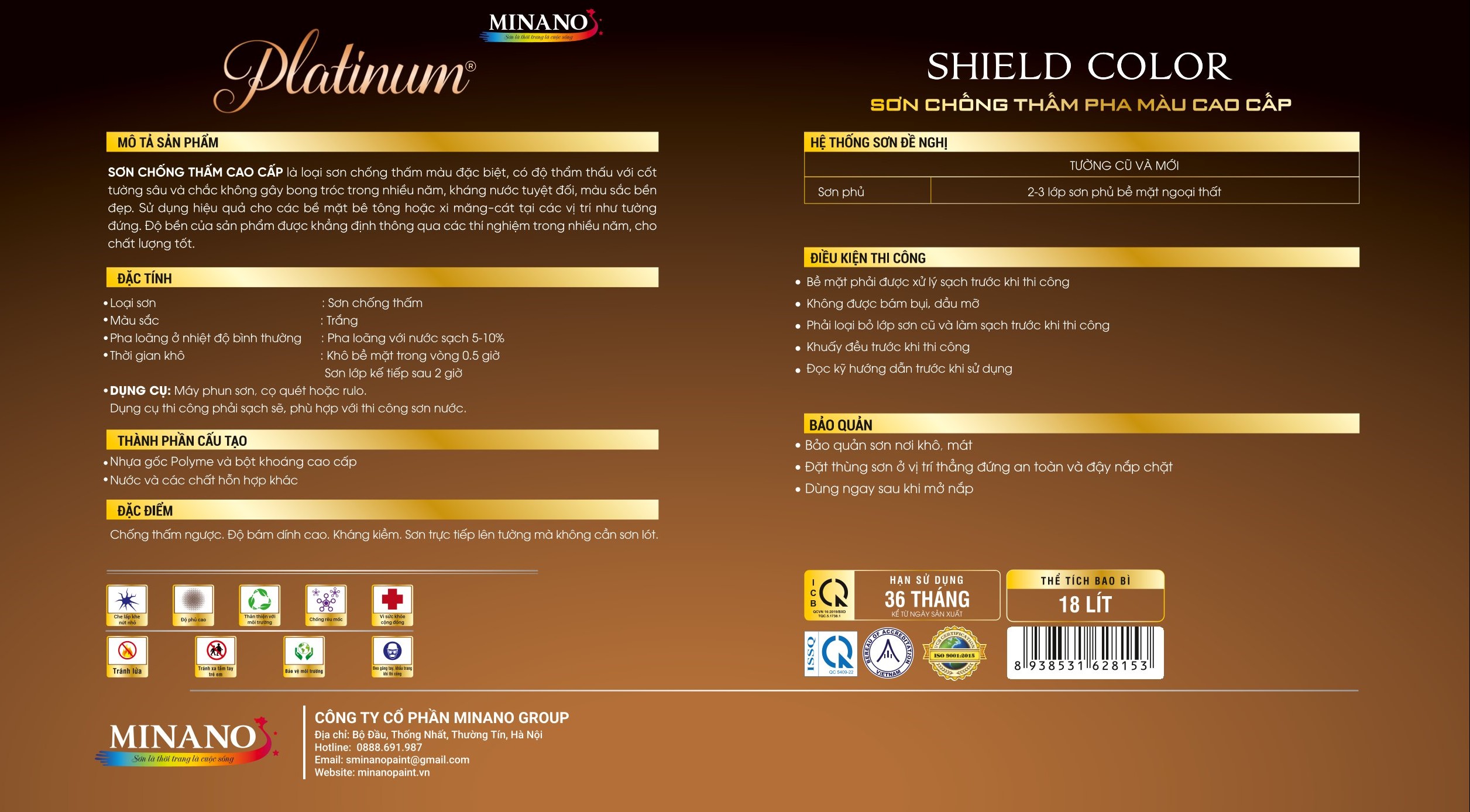 Đặc tính kỹ thuật sơn Shield Color