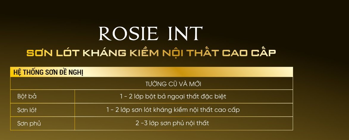 Hệ thống đề nghị ROSIE INT - Sơn lót kháng kiềm nội thất cao cấp