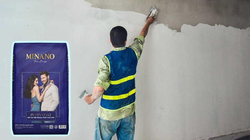 Bột Bả nội, ngoại thất cao cấp PUTTY COAT dùng để xử lý bề mặt giúp che đi những khuyết điểm | Minano