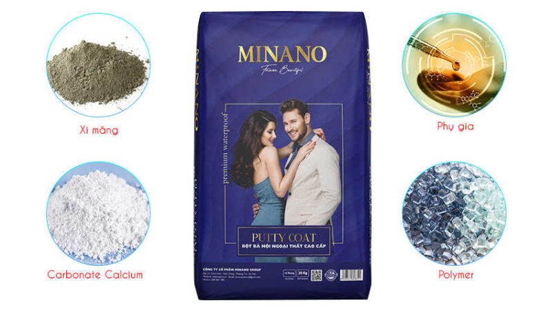 Thành phần cấu tạo của bột bả nội, ngoại thất cao cấp PUTTY COAT | Minano