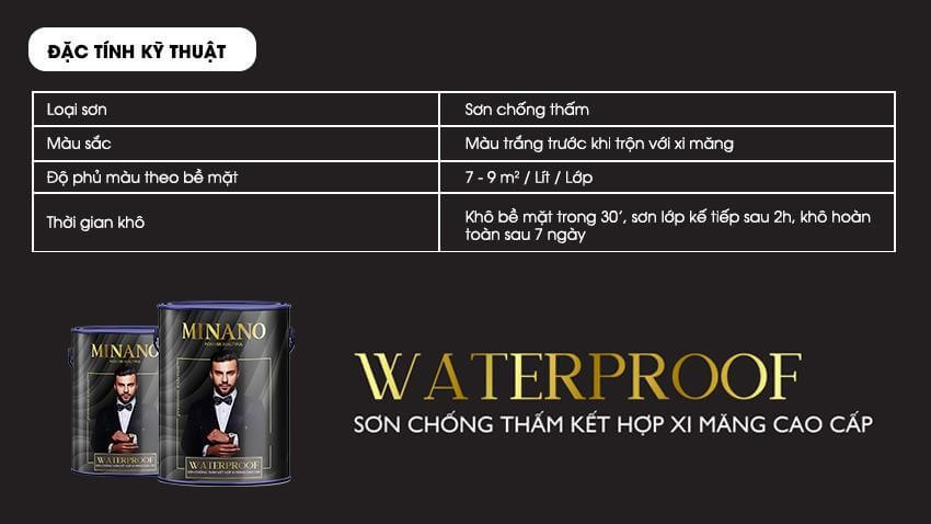 WATERPROOF - Sơn chống thấm kết hợp xi măng cao cấp