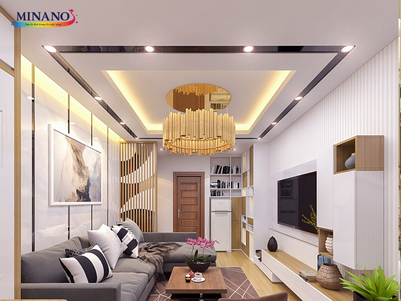 Mẫu sơn chỉ trần nhà đẹp màu trắng bóng