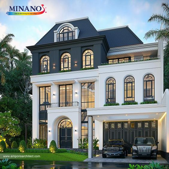 Màu sơn ngoài nhà cho dạng biệt thự cổ điển