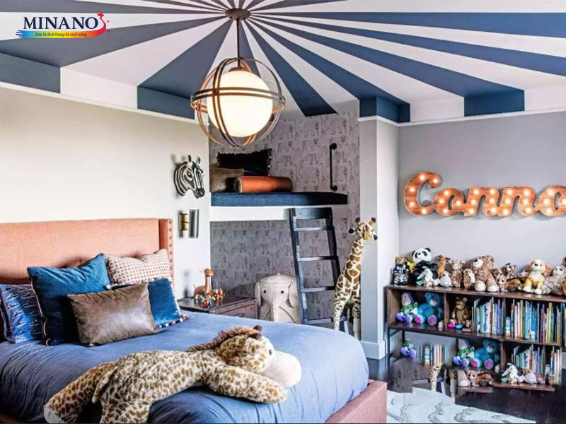 Mẫu sơn trần nhà đẹp lấy cảm hứng từ rạp xiếc