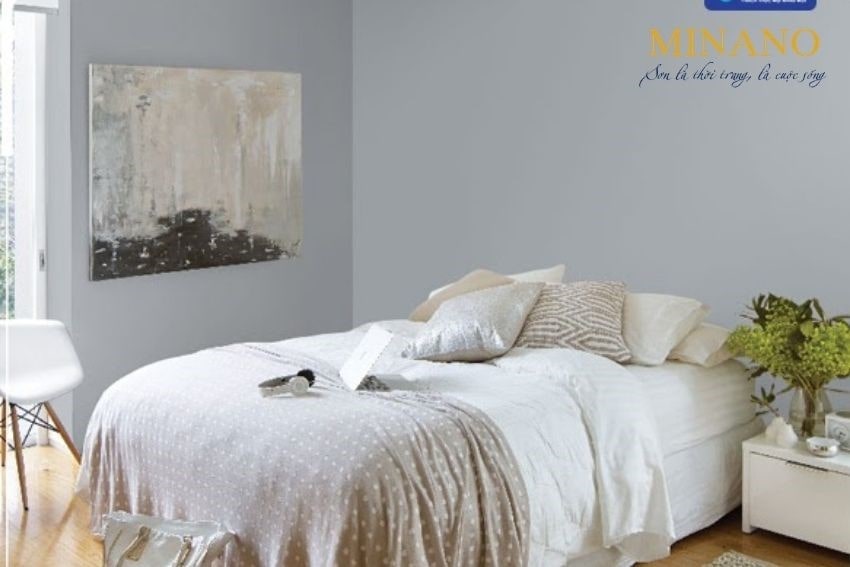 Sơn nhà màu xám trắng mẫu 1