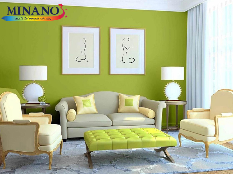 Sơn nhà theo mệnh mộc trẻ trung tươi mới hơn với tone xanh lá