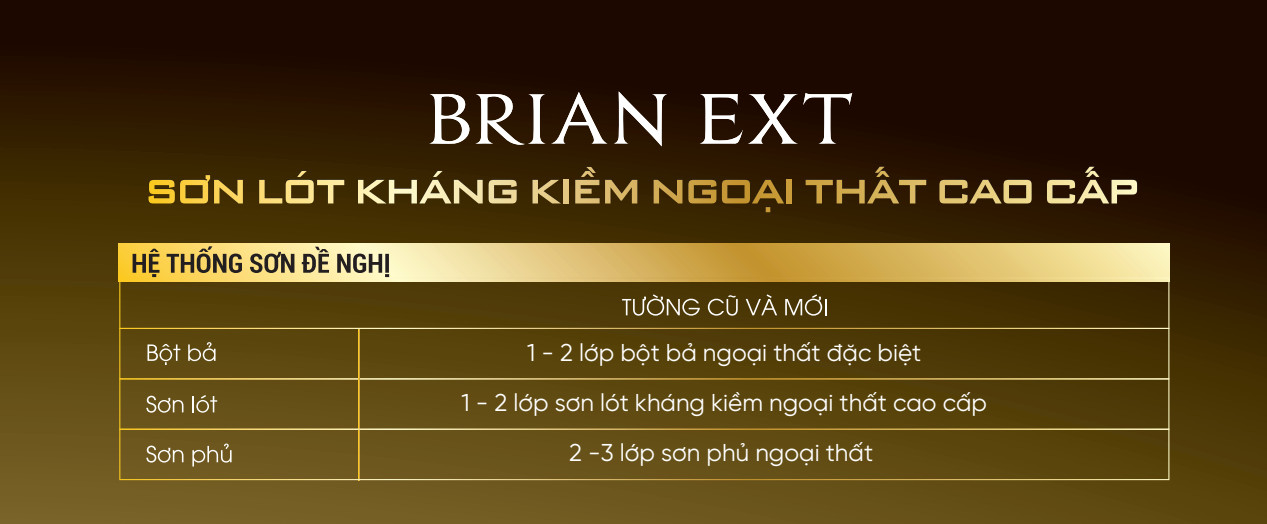 Hình ảnh Hệ thống sơn đề nghị kết hợp cùng với sơn ngoại thất Brian Ext