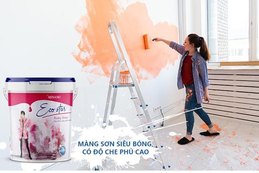 ruby nano màng sơn siêu bóng và có độ che phủ cao