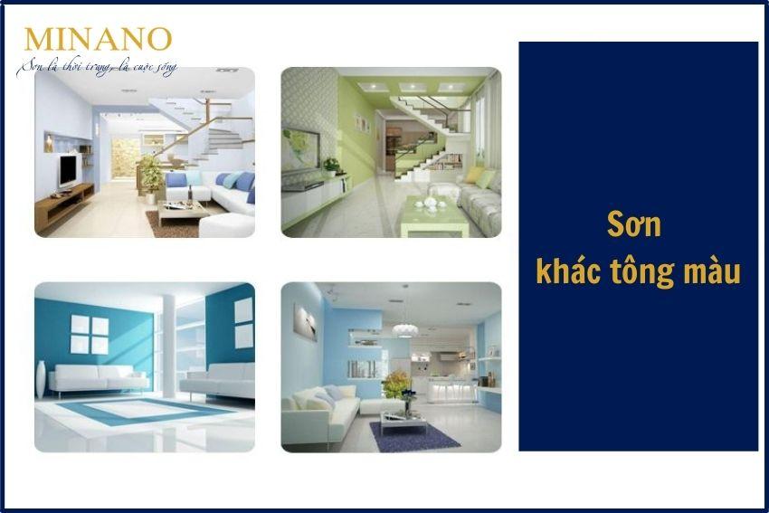 sơn khác tone màu sẽ tạo điểm nhấn cho không gian