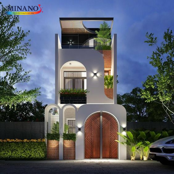 Màu sơn mặt tiền nhà ống xanh dương