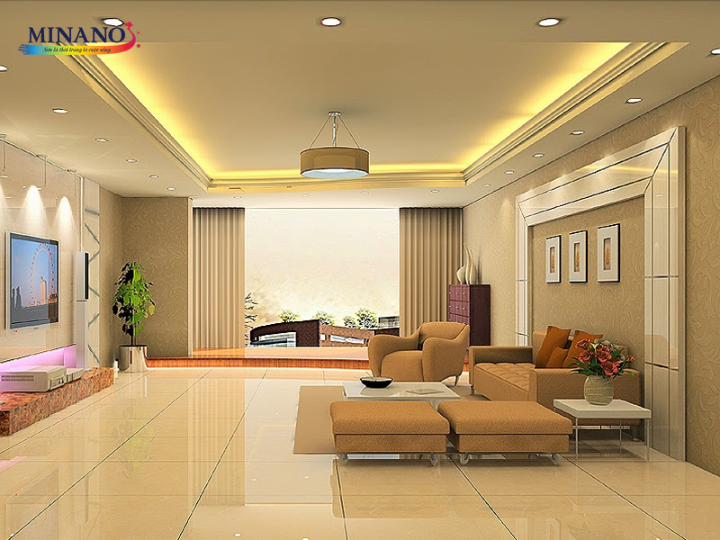 Sơn nhà màu cà phê sữa mang đến sự sang trọng, lịch sự cho phòng khách