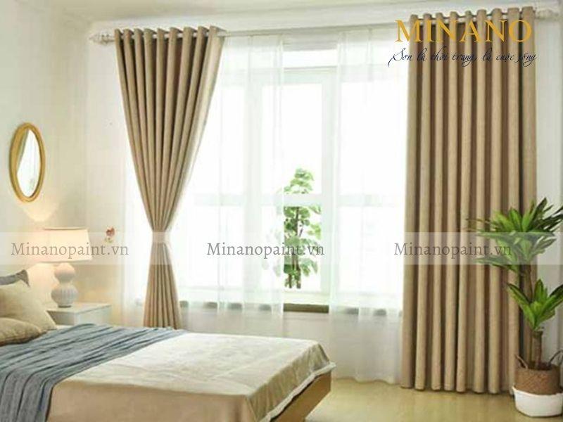 Sử dụng rèm cửa màu be