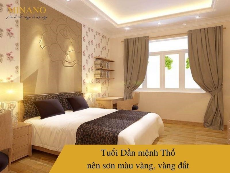 Người tuổi Mậu Dần phù hợp nhất khi chọn màu vàng, vàng đất để sơn nhà
