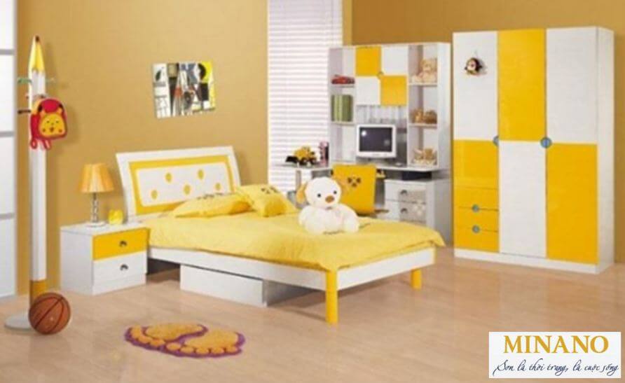 sơn nhà màu vàng kết hợp màu gì