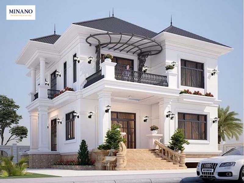 phối màu sơn mặt tiền quy tắc đơn sắc