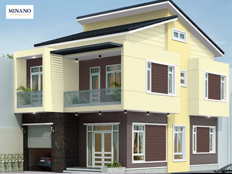 phối màu sơn mặt tiền quy tắc tương phản