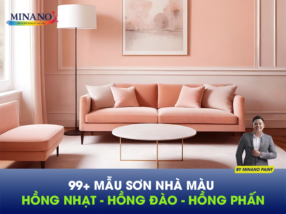 sơn nhà màu hồng nhạt, hồng đào, hồng phấn