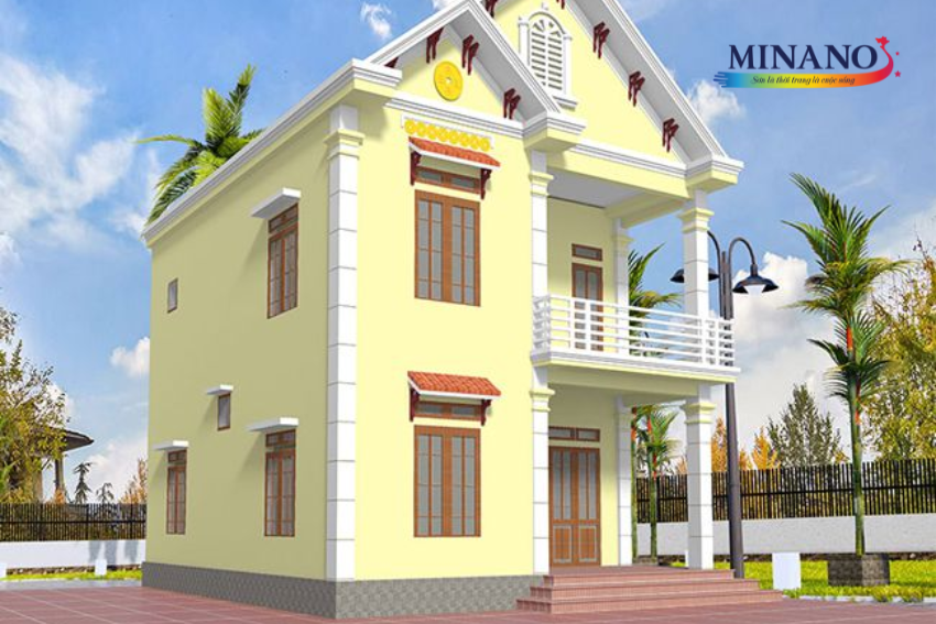 Sơn ngoài căn nhà màu vàng nhạt cũng giúp căn nhà sáng hơn