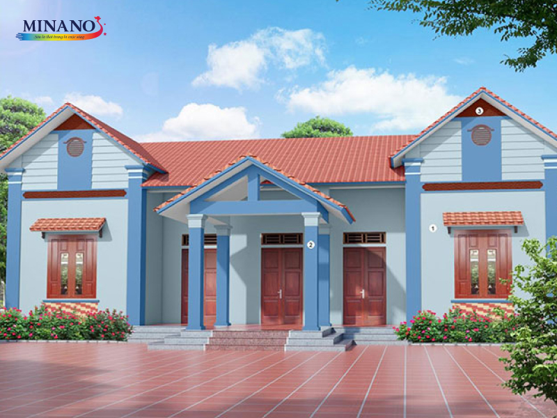 Nhà ngói đỏ sơn xám tạo nên vẻ sang trọng nhưng cũng rất thanh lịch