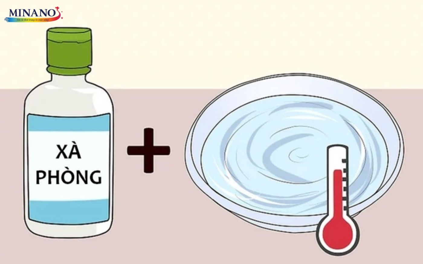 Sử dụng dung dịch xà phòng và nước để tẩy sơn tường trên sàn nhà