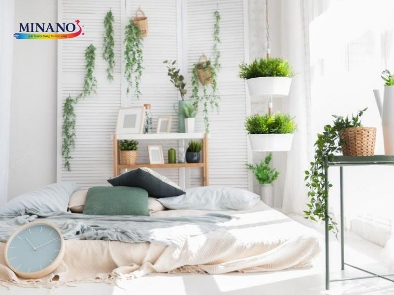 Màu sơn trắng giúp đồng điệu giữa nội thất và không gian