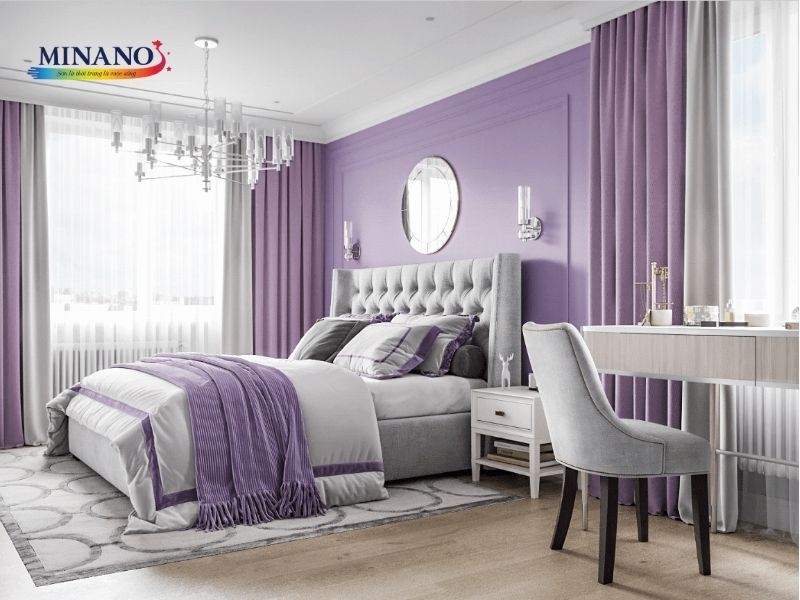 Nội thất sáng màu giúp trung hòa sắc tím